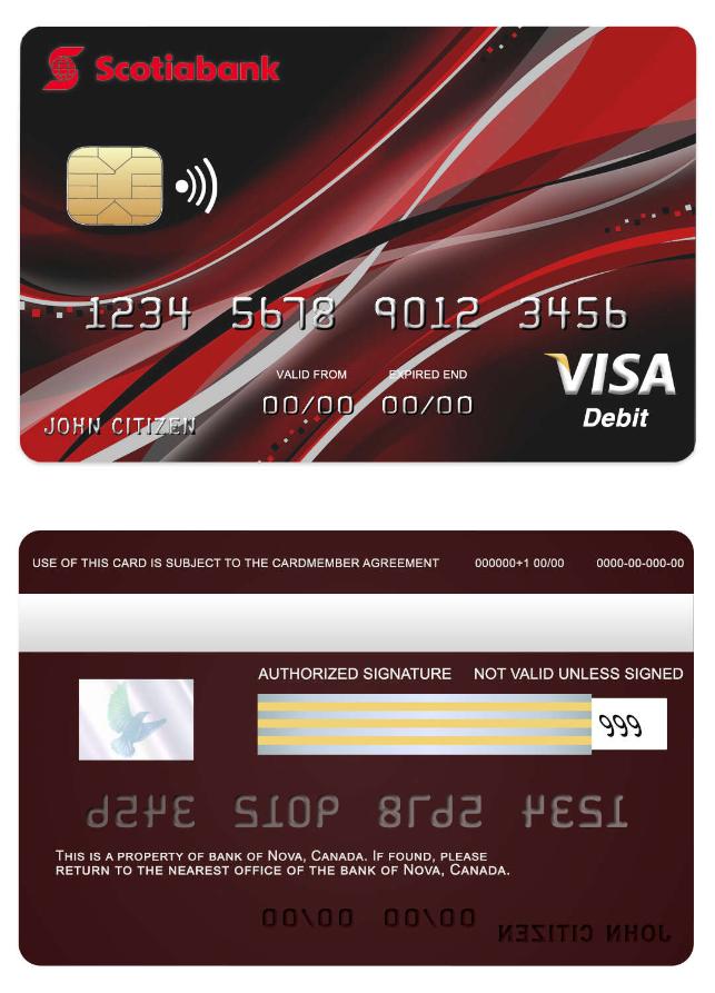 Canada Nova bank visa card